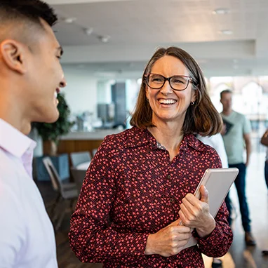 People talking in an office