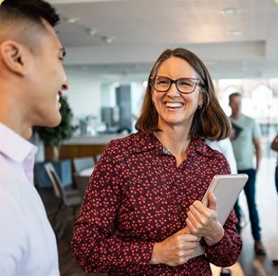 People talking in an office