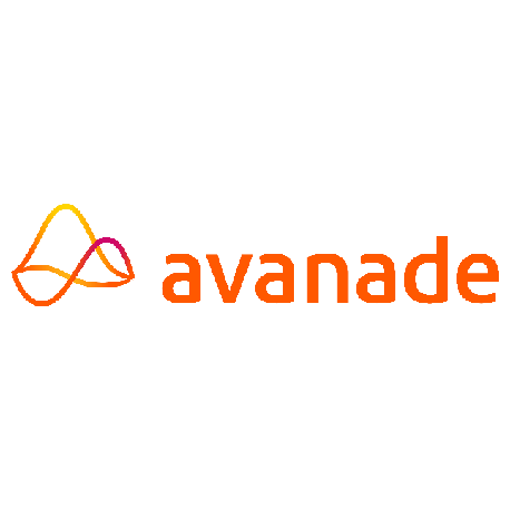  Logo of the company in orange, yellow, red and pink