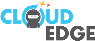 cloudedge logo  blue  and white